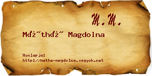Máthé Magdolna névjegykártya